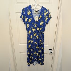 George Blue Lemon-Print Dress